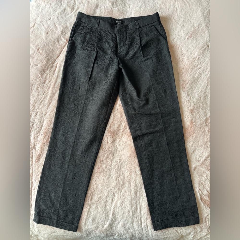 Banana Republic Black Jacquard Tailored Style Trouser Pants